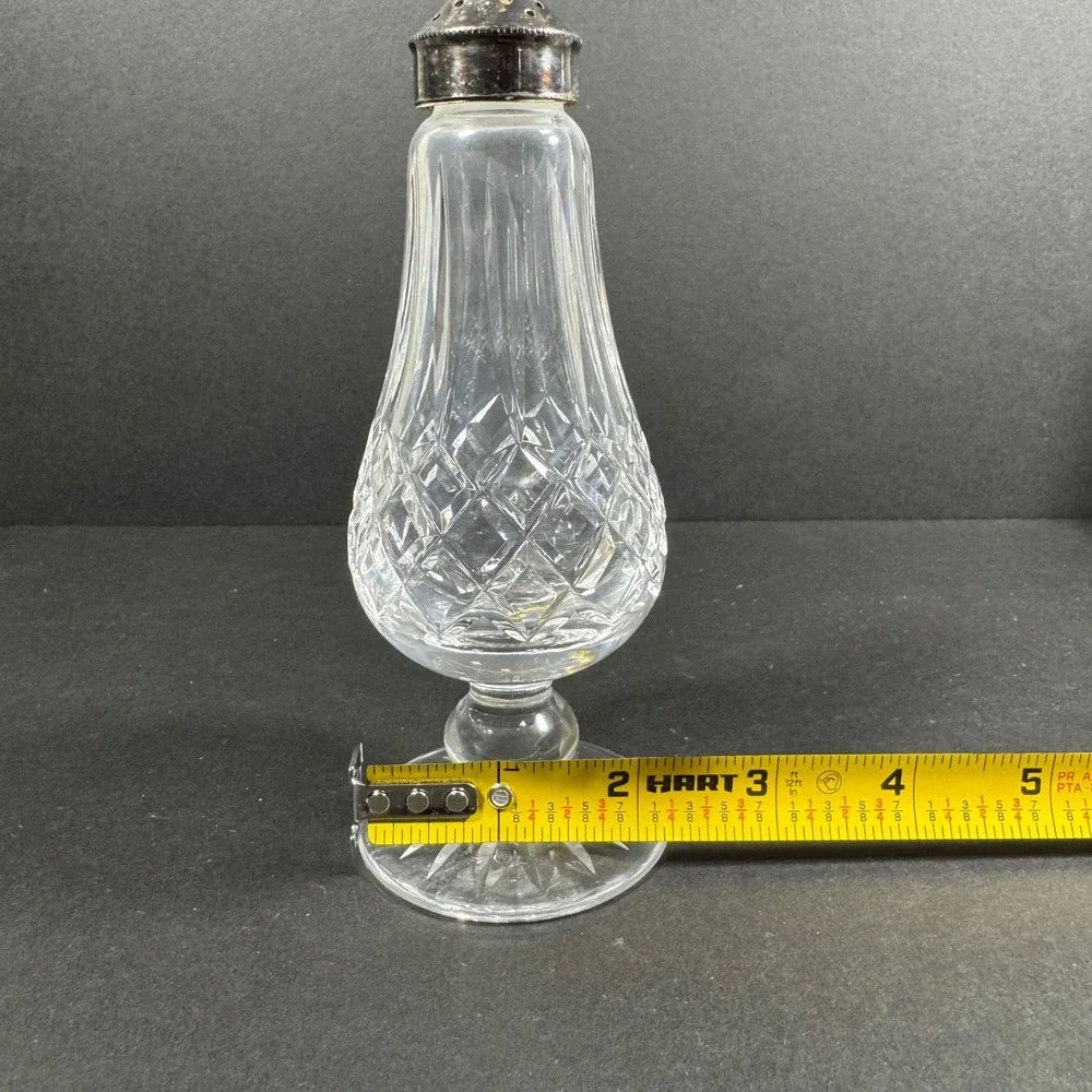 Waterford Salt and Pepper Shakers Clear Lismore Crystal Footed Set